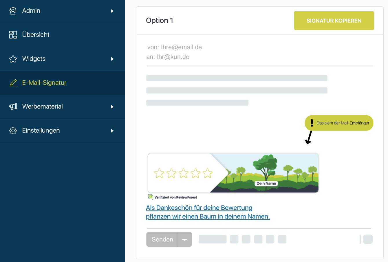 ReviewForest E-Mail-Signatur