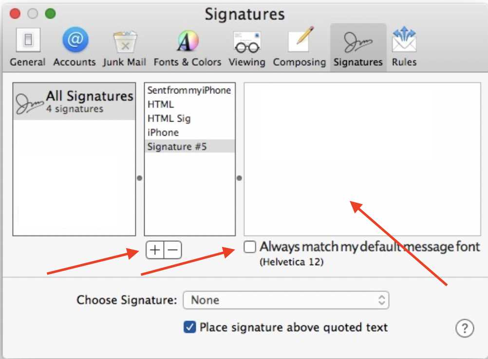 Insert copied Signature